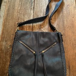 Beautiful blue women’s vegan leather satchel/purse