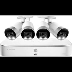 LOREX 4K Ultra HD 8-Channel Fusion Series NVR System with 4 Smart Deterrence 4K (8MP) IP Cameras, 150FT Night Vision and 2TB Hard Drive