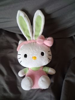 TY "Hello Kitty" Easter Bunny Green Ears Beanie Baby