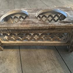 Wood Pet Dish Holder