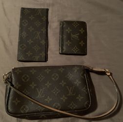 Genuine Louis Vuitton handbag, wallet and checkbook