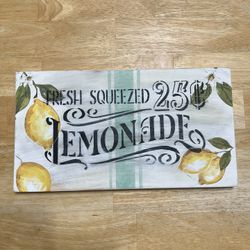 Lemon Sign And Basket With Lemons