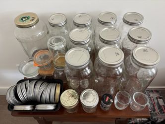 Glass Jars With Lids,  Variety Sizes 