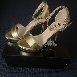 Gold 3” High Heel Sandal