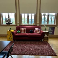 VINTAGE Red corduroy Couch 