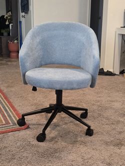 Light Blue Upholstered Office Desk Chair