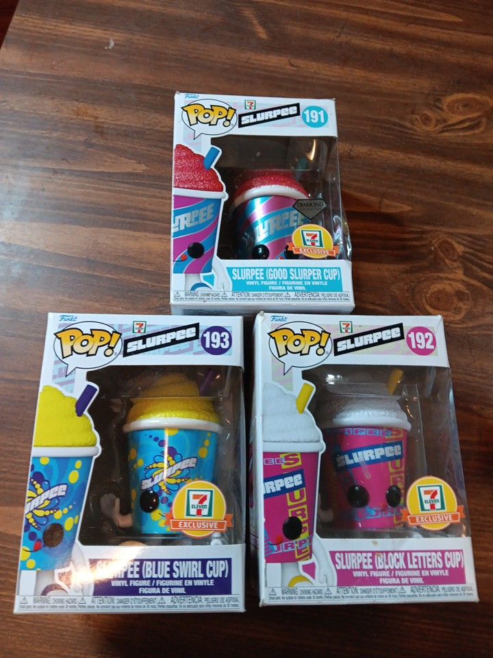 3 Funko Pop Slurpee 7 Eleven Exclusive Bundle
