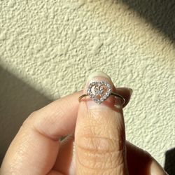 14K REAL GOLD Heart butterfly ring 8.5