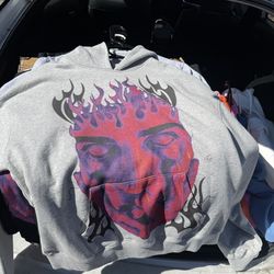 Rock & Caleb Grey Hoodie Design Front & Back (New)