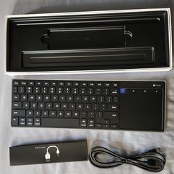 CZUR Rechargeable Bluetooth Keyboard with Touchpad, Portable Computer Keyboard with Trackpad, Wireless Ultra Slim Keyboard for PC/Laptop/Tablet/Phone