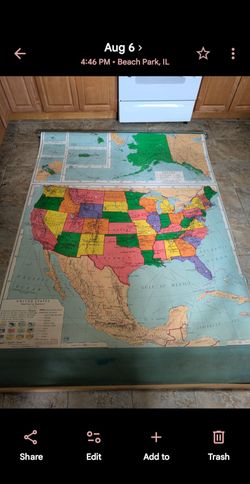 Vintage Pull Down School Maps Lyons 1960s