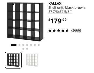 IKEA KALLAX 4x4 Shelf Unit Black-Brown