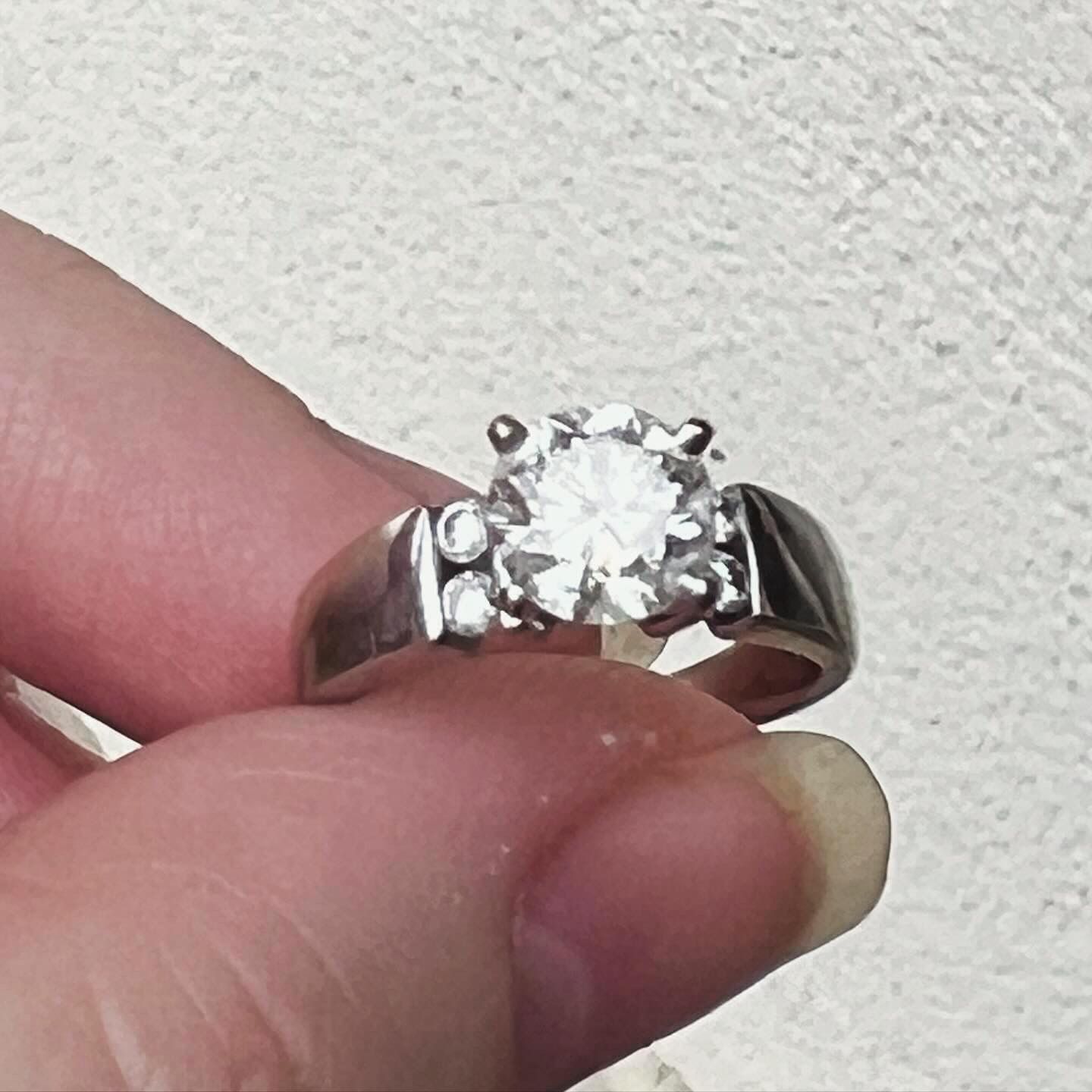 1.52ct Center Diamond 1.70ct Total 14k White Gold Diamond Engagement Ring
