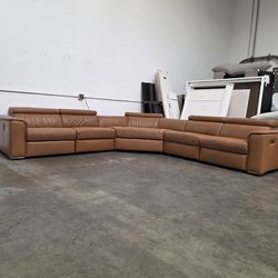 5pc Leather recliner sectional-Free Delivery‼️