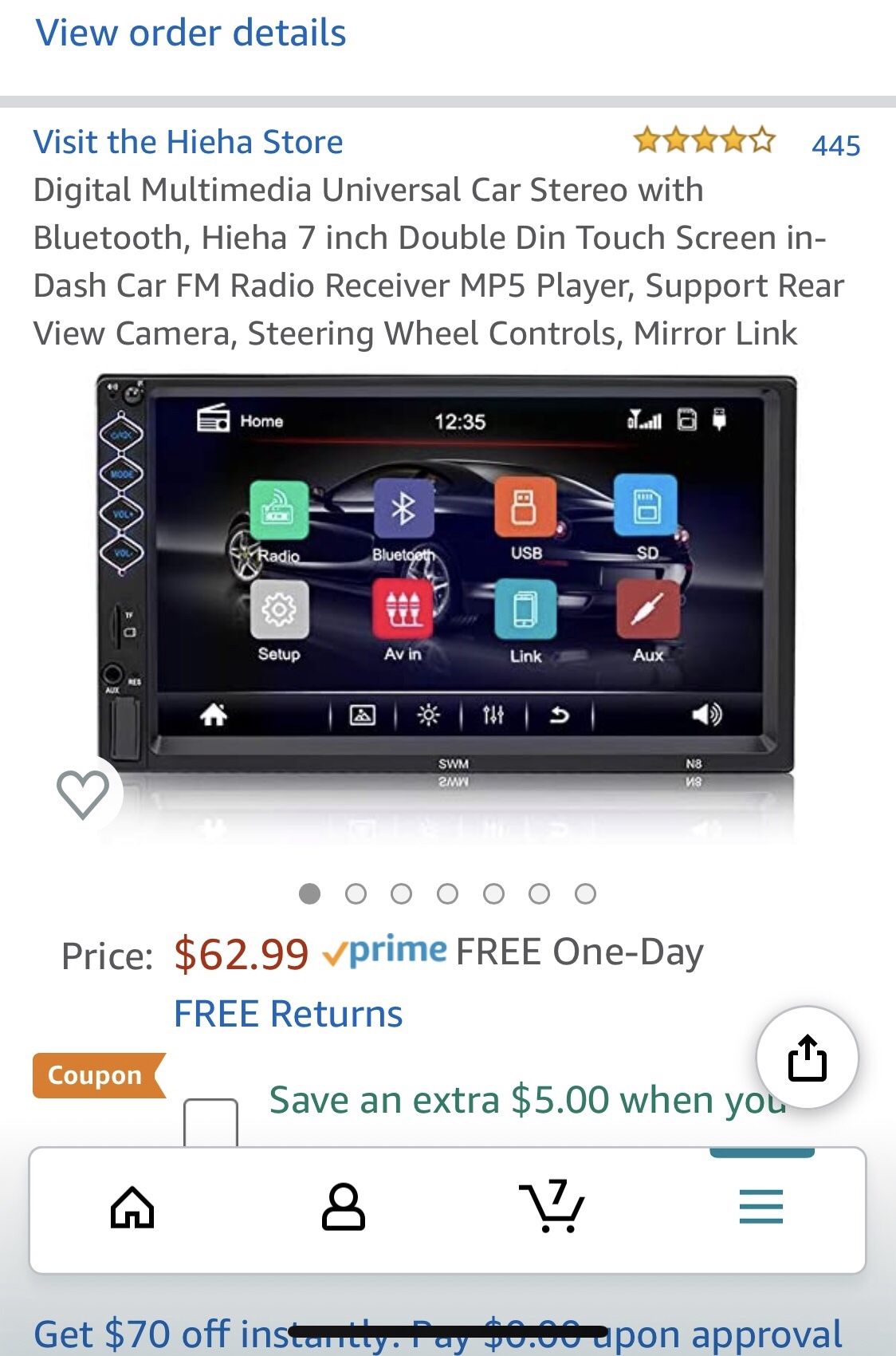 Digital Multimedia Universal Car Stereo with Bluetooth