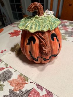 Ceramic Halloween Pumpkin Cookie Jar
