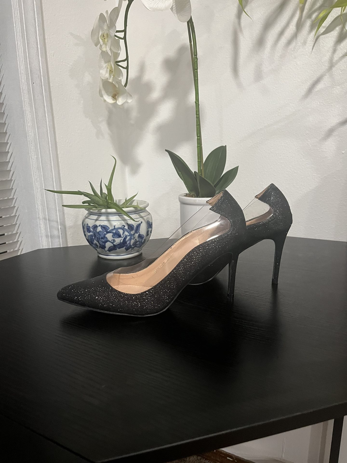 Sparkly black heels size 10