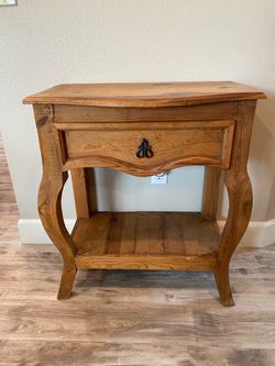 Rustic Pine Table, One Drawer, Shelf