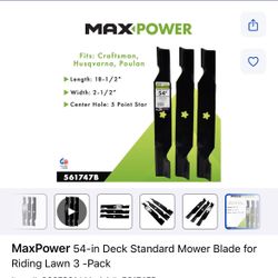 Set Of 3 Blades For 54” Mower