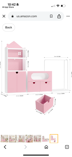 Kids bookshelf toy organizer dress up station