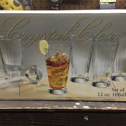 Crystal Clear Glass Cups 12 Oz