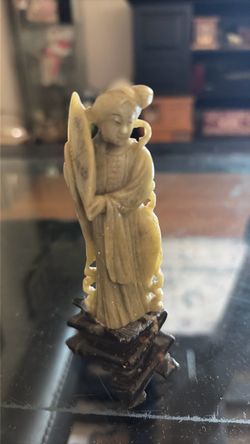 Carved Ivory-Tone Chinese Figure Figurine