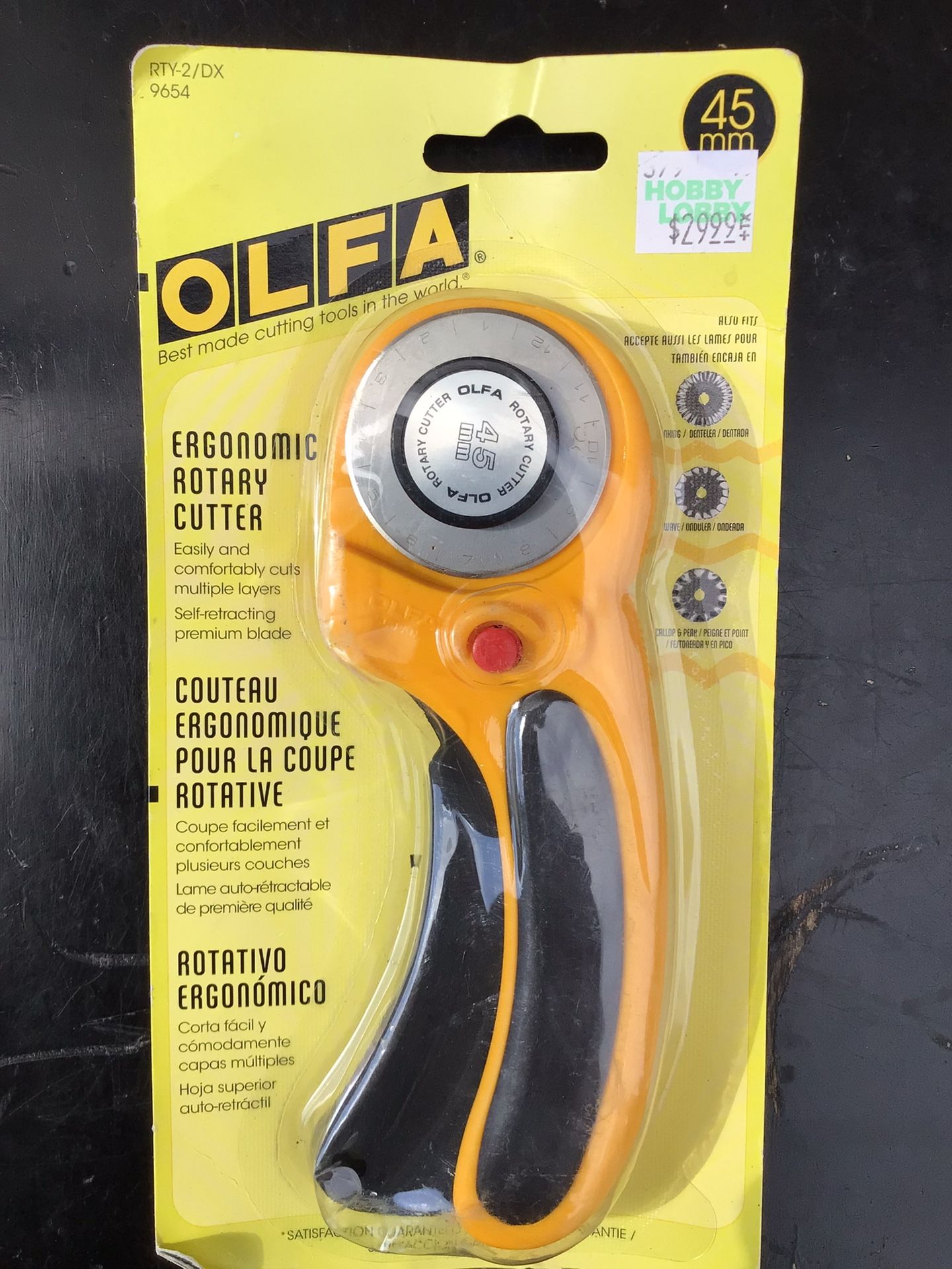 NEW OLFA ergonomic Rotary Cutter Fabric Leather Cloth paper vinyl film slicer textile CUTTING TOOL