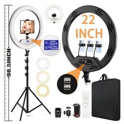 22"Ring Light with Stand,Ring Light Tripod for iPhone ipad