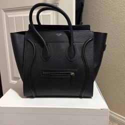 Celine Luggage Drummed Calfskin Handbag