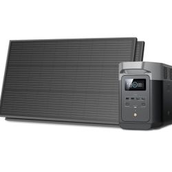 EF ECOFLOW Solar Generators, DELTA 2 Portable Power Station with 2PCS 100W 12V Solar Panels, 1024Wh LFP Battery, Fast Charging, Power Station for Home