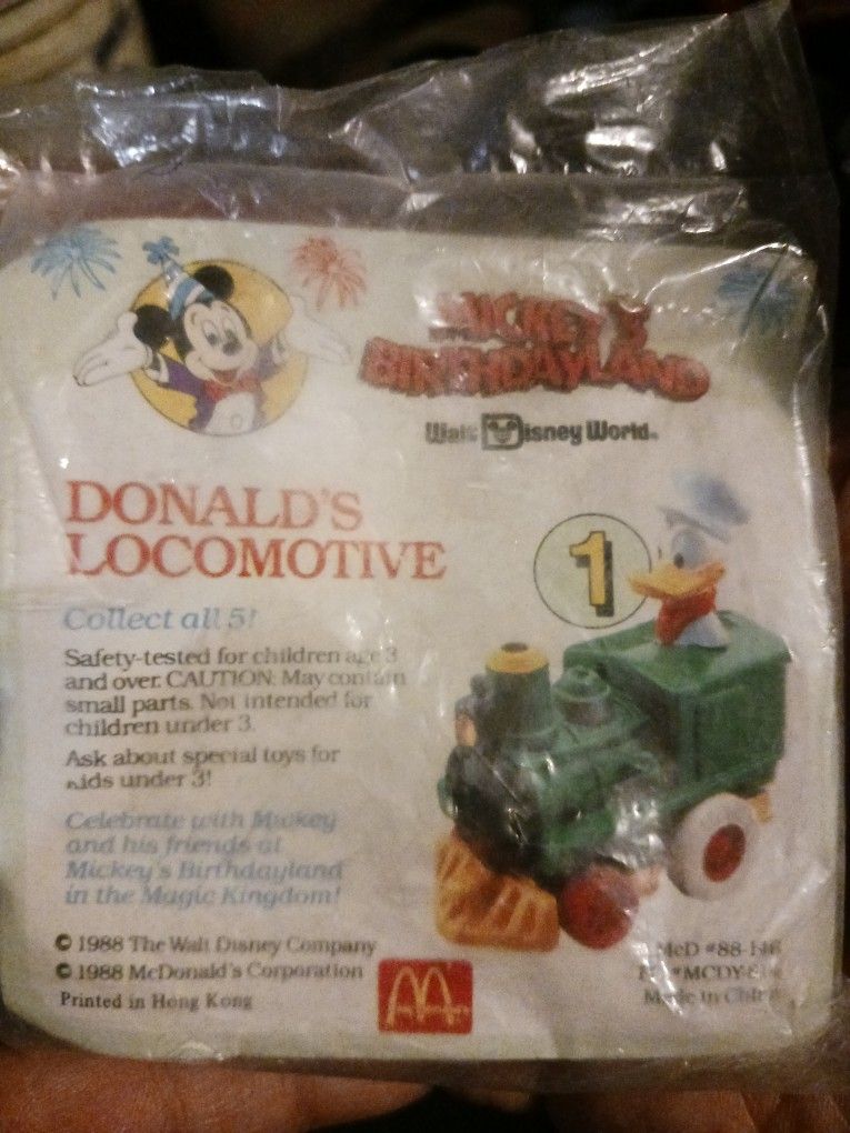 Vintage Donald's Locomotive - Mickey's Birthdayland - Disney McDonalds Happy Meal Toy 1988