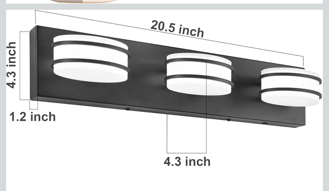 New 3 Color Temperature Dimmable Bathroom Light