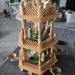Antique Vintage Windmill Christmas Candle MOVES WITH HEAT