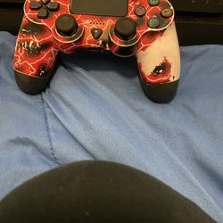 Red And Black PS4 Controller 
