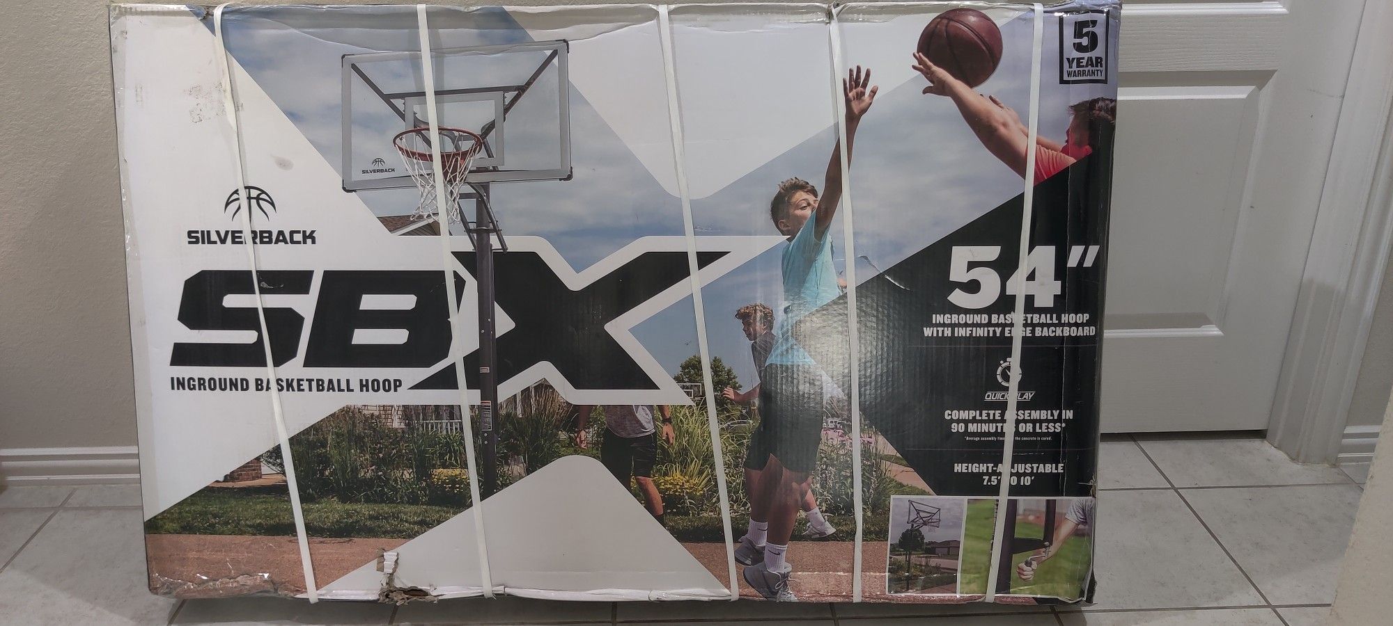 Basketball Hoop Silverback SBX 54in In-Ground Basketball Hoop with Adjustable Height Backboard - New