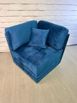 Blue Velvet Corner Chair