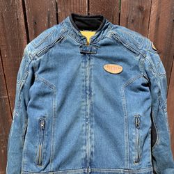 Cortech Rider Blues DSX Motorcycle Motorcross Lined Pads Denim Jacket.