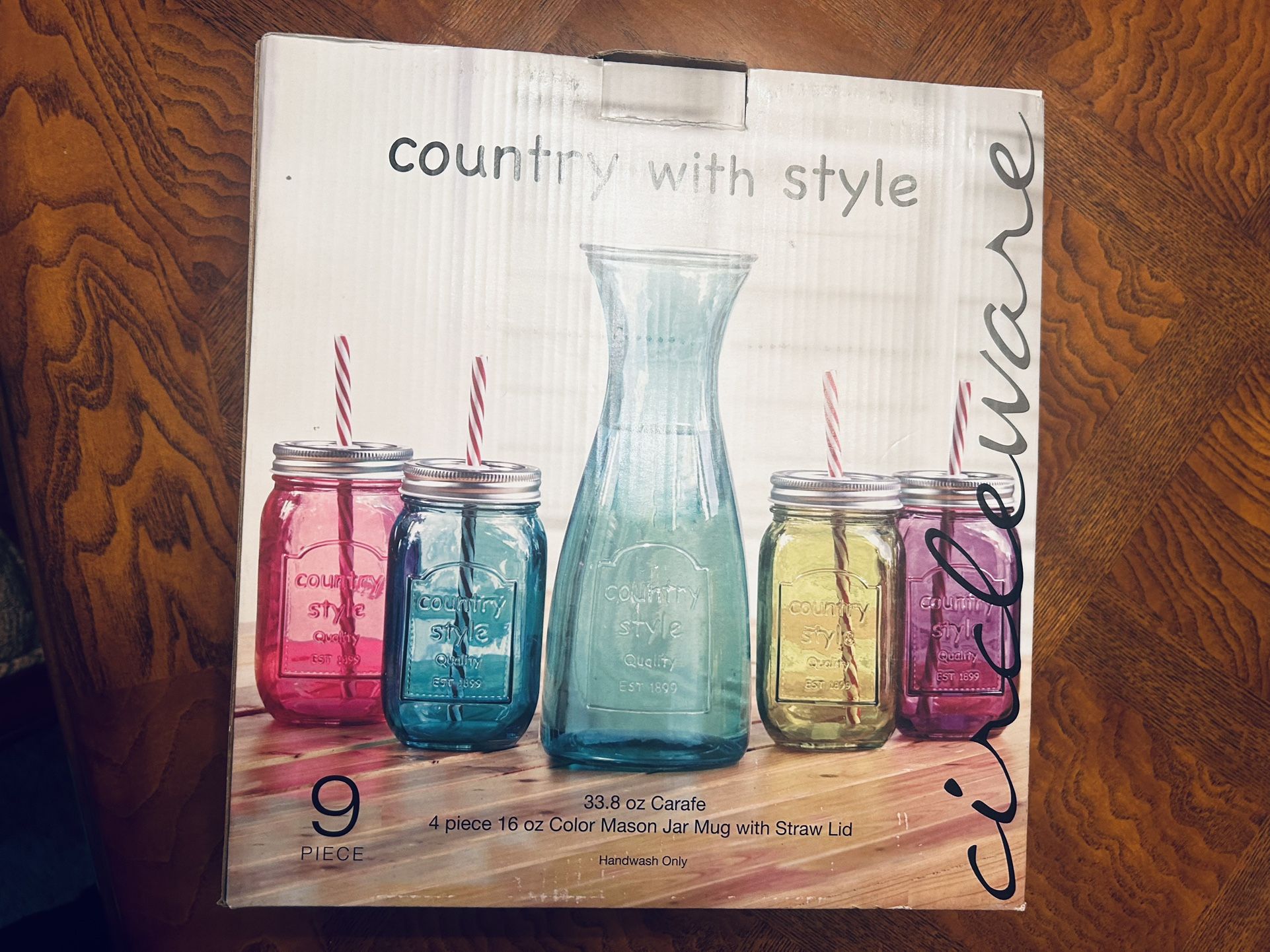 Farm Style Glass Beverage Set