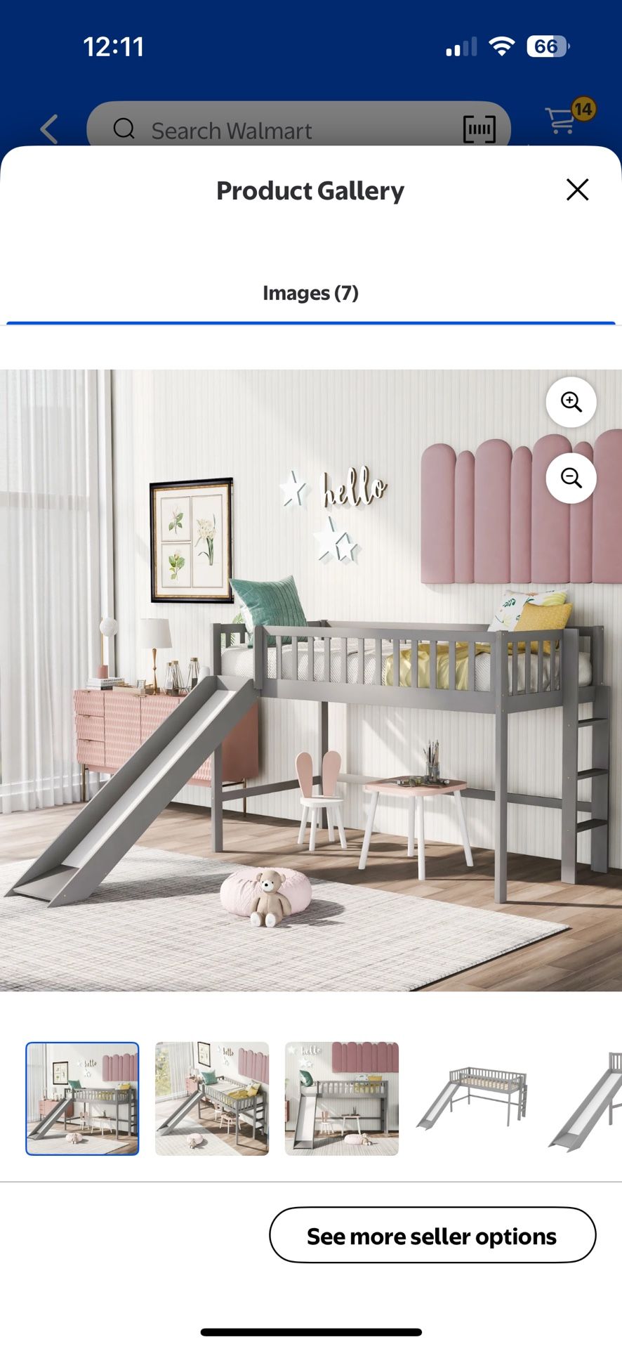 Bunk bed, twin size ladder on the bed