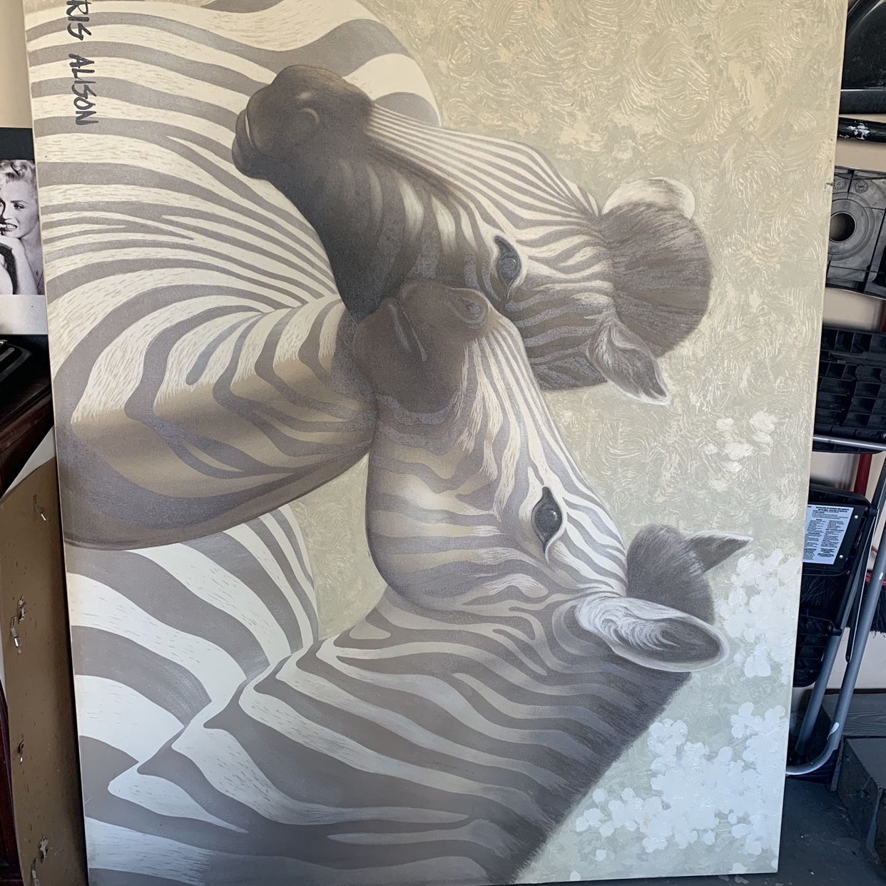 Large Zebra Art Canvas Picture