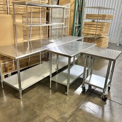 New Stainless Steel Restaurant Prep Tables And Equipment