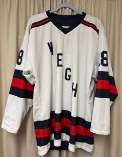 White Hockey Jersey Number 18