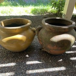 Set Of 2 Large Heavy Plant Pots