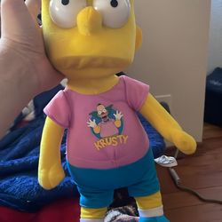 Bart Simpson Plush in Krusty Outfit - The Simpsons Official Merchandise