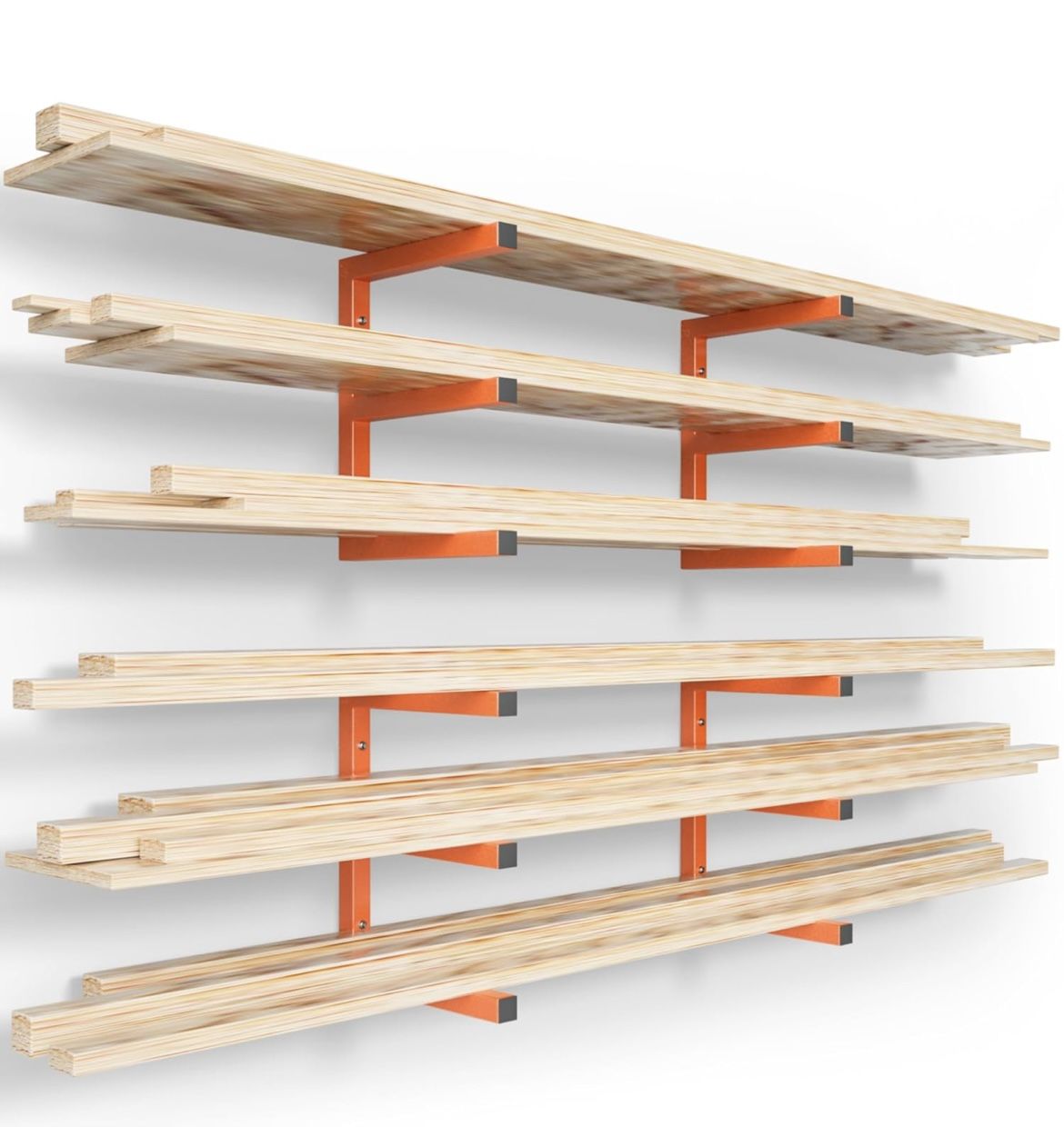 Storage Rack Wall Mount, Heavy Duty Metal Shelf with 6-Level