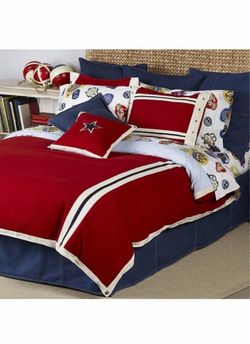 Tommy Hilfiger Comforter, All American Classics, Full/Queen, Dongel Red