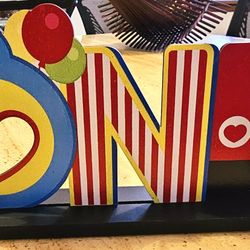 ONE Letter Sign Table Wooden Centerpiece for Baby Boy First Birthday Party