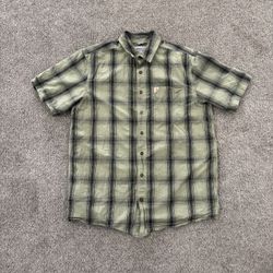 2000s green plaid carhartt button up men’s Size L