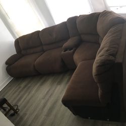 Brown 5pc Recliner Sectional 