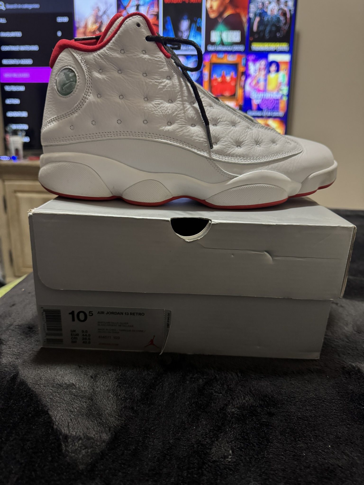 Men Air Jordan 13 Retro White/Metalic Silver